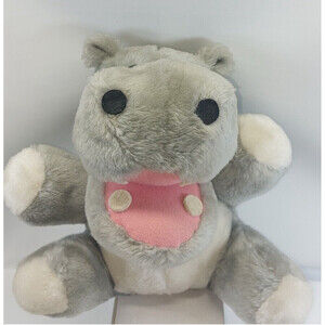 Vintage 1978 12" Dakin Plush Hippo Hillary Gray Stuffed Animal Hippopotamus